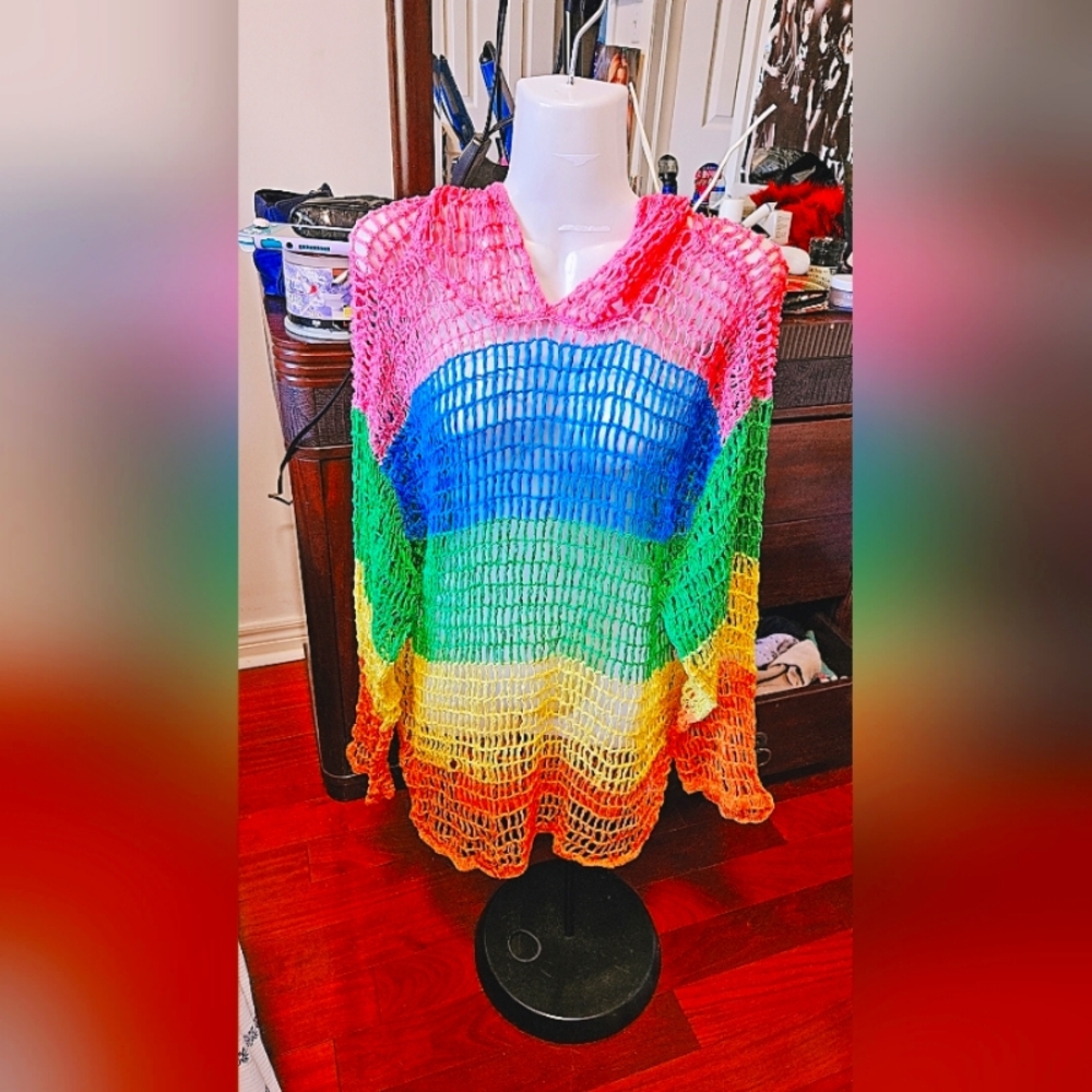 Rainbow Mesh Hoodie